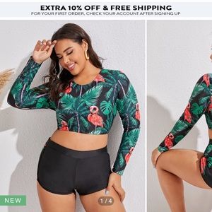 Rash guard swim suit